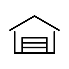 Garage line icon with simple and modern design
