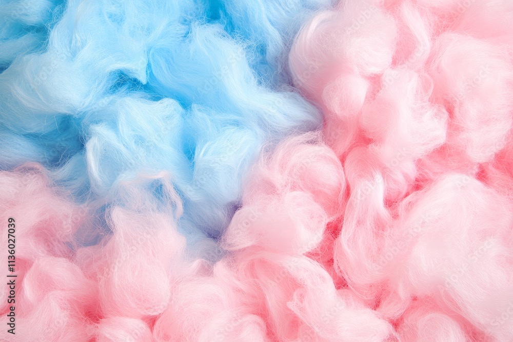 Aufkleber soft clouds create a dreamy cotton candy texture in pink and blue hues resembling a whimsical desser