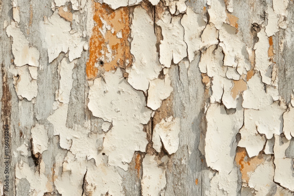 Poster weathered rusty metal texture featuring extensive flaking and peeling in warm hues and natural patte