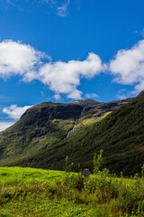 landscape with mountains and sky in Norway