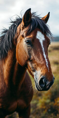 Obraz premium Concept photo of a horse with space for text