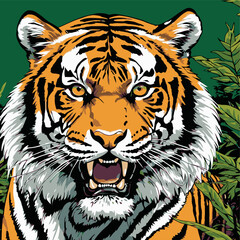 tiger head vector art for graphic design purposes 