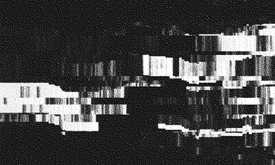 Glitch background. VHS grunge texture with noise effect and pixelation. Analog video digital errors. Retro pixel backdrop. Vector illustration.
