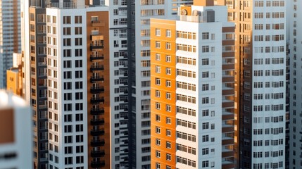 Fototapeta premium Dynamic urban cityscape featuring modern high-rise buildings metropolitan area photography daylight aerial view architecture design