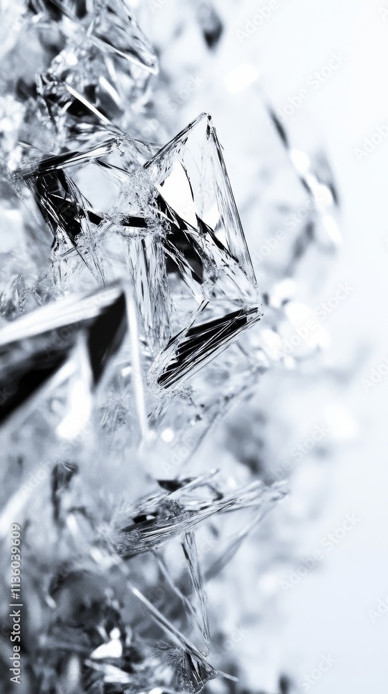 Poster close-up of sparkling crystal cluster with