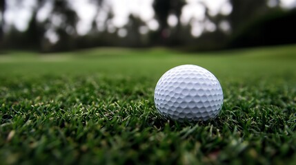 Obraz premium Golf Ball on Lush Green Grass of a Golf Course Highlighting Precision and Recreation : Generative AI