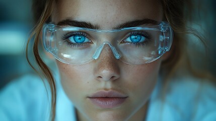 Young Woman Scientist Wearing Safety Glasses