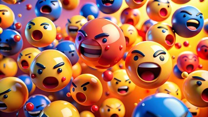 Obraz premium Animated Angry Emoji Reactions for Social Media Live Streams - Engaging 4K Live Reactions Perfect for Facebook, Instagram, TikTok, and Twitter Chat Interactions