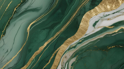 A luxurious blend of green hues and gold veins creates a rich, elegant marble texture Perfect for high-end design projects or sophisticated backgrounds