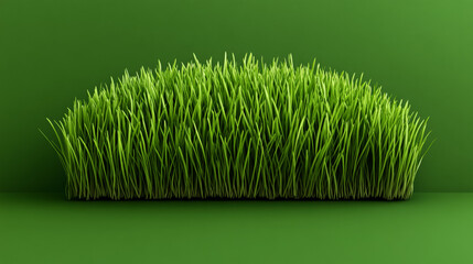 Green Grass Patch: A vibrant patch of green grass,  isolated against a matching background, creates a captivating visual of nature's resilience.