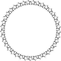 Hand drawn ink stars, icon, symbol, logo. Doodle sketchy brush style