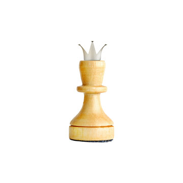 White chess King piece, isolated on a white background. Sport. Chess. Design