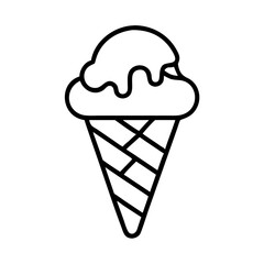 chocolate dipped cone icon, ice cream day line art, ice cream icon - simple black line art icon of chocolate dipped cone, symbolizing ice cream day celebrations. ice cream vector art.