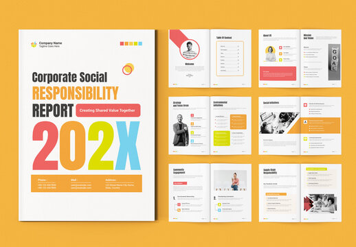 Corporate Social Responsibility Report Brochure Layout