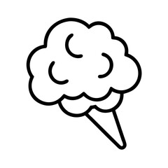 cotton candy ice cream icon, ice cream day line art, ice cream icon - simple black line art icon of cotton candy ice cream, symbolizing ice cream day celebrations. ice cream vector art.