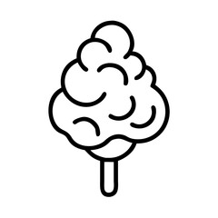 cotton candy ice cream swirl icon, ice cream day line art, ice cream icon - simple black line art icon of cotton candy ice cream swirl, symbolizing ice cream day celebrations. ice cream vector art.