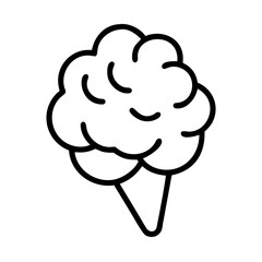 cotton candy ice cream swirl icon, ice cream day line art, ice cream icon - simple black line art icon of cotton candy ice cream swirl, symbolizing ice cream day celebrations. ice cream vector art.