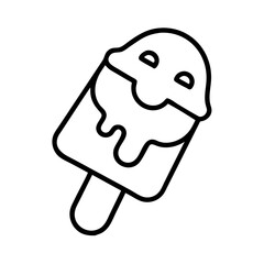 fun shaped ice cream mold icon, ice cream day line art, ice cream icon - simple black line art icon of fun shaped ice cream mold, symbolizing ice cream day celebrations. ice cream vector art.