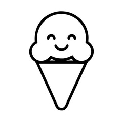 ice cream cone with a smiley face icon