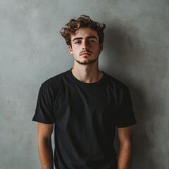 Advertising Template: T-Shirt on Textured Gray Backdrop