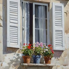 ventana con flores