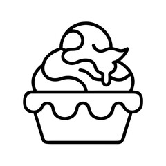 raspberry ripple ice cream icon, ice cream day line art, ice cream icon - simple black line art icon of raspberry ripple ice cream, symbolizing ice cream day celebrations. ice cream vector art.
