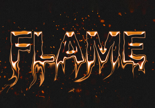 Flame Stylish Editable Text Effect Design Template