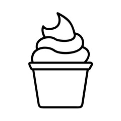 soft serve in a swirl cup icon, ice cream day line art, ice cream icon - simple black line art icon of soft serve in a swirl cup, symbolizing ice cream day celebrations. ice cream vector art.