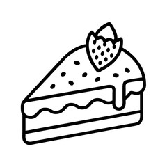 strawberry ice cream cake slice icon