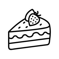 strawberry ice cream cake slice icon