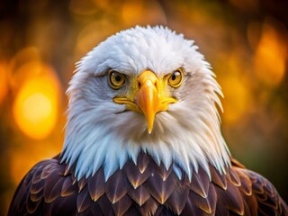 Fototapeta premium Bald Eagle Portrait: Majestic American Bird of Prey Photography