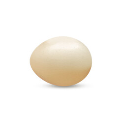 closeup of brown chicken eggs isolated on white background