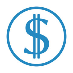 niebieski symbol dolara, grafika wektorowa