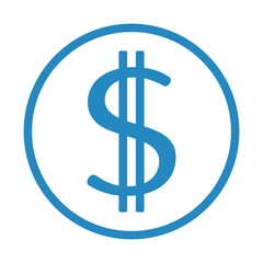 niebieski symbol dolara, grafika wektorowa