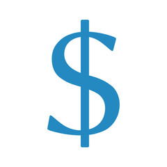 niebieski symbol dolara, grafika wektorowa