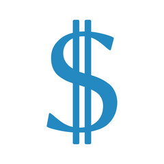 niebieski symbol dolara, grafika wektorowa