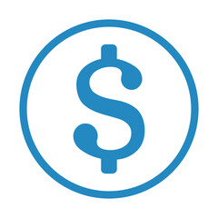 niebieski symbol dolara, grafika wektorowa