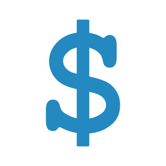 niebieski symbol dolara, grafika wektorowa