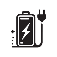 battery charge icon silhouette vector illustration