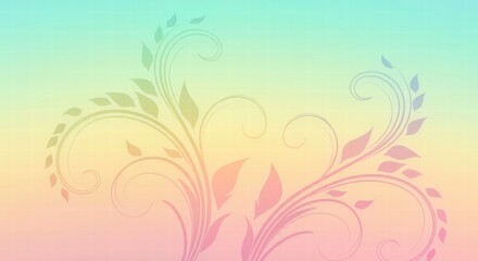 Pastel Floral Swirls: Elegant, delicate floral design on a soft pastel gradient background. Perfect for invitations, websites, or any project needing a touch of subtle beauty. 