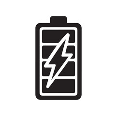 battery charge icon silhouette vector illustration