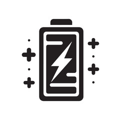 battery charge icon silhouette vector illustration