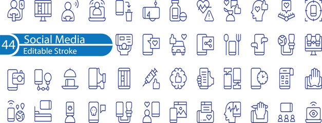 Social media marketing icon collection set. Containing website, promote, product, service, digital, e-marketing, dominant icons set and more.