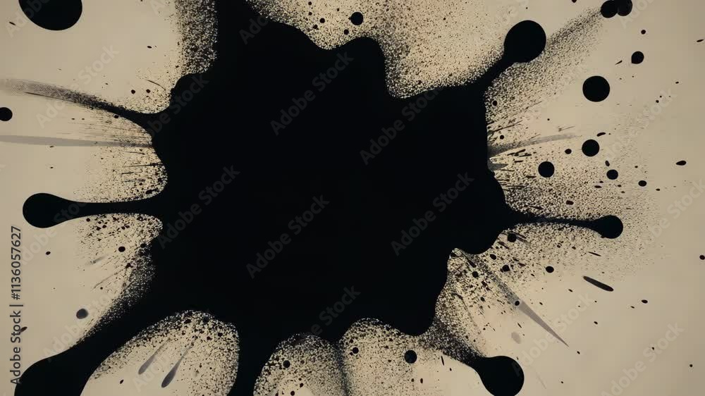 Aufkleber black paint splash creating an artistic design on a textured surface