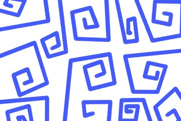 Blue spiral doodle pattern