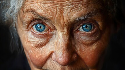Intriguing Close-up Portrait of an Elderly Woman