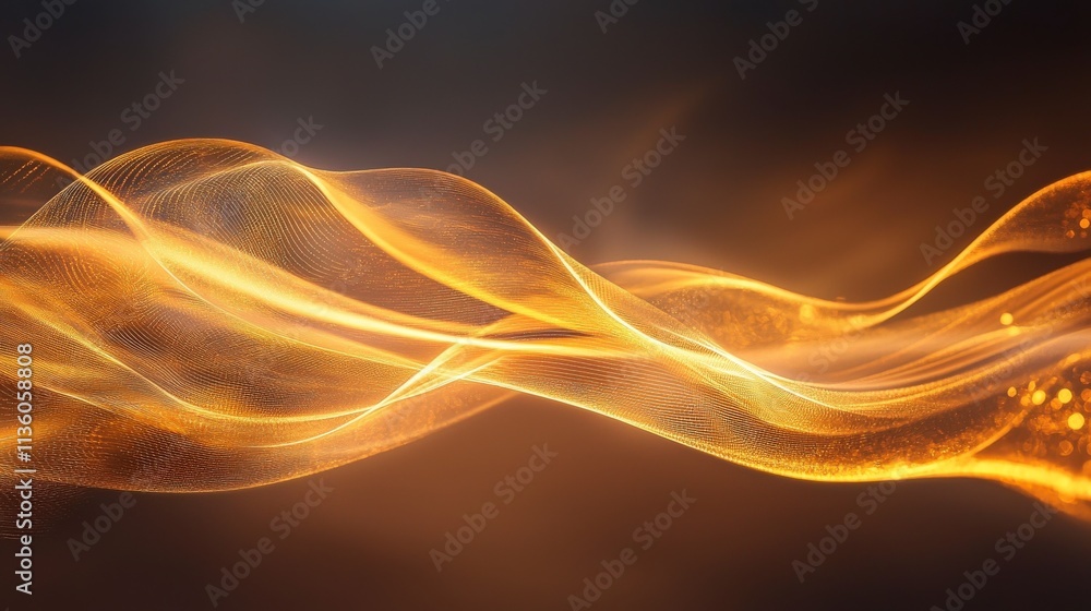 Poster Dynamic flow of light patterns over a dark background abstract art digital artwork artistic environment close-up view