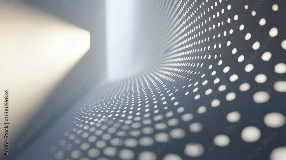 Aufkleber Rhythmic pulsing light dots create calm atmosphere in modern space abstract art minimalist design indoor setting