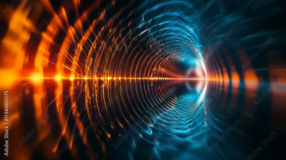 Poster Resonant dialogue in abstract art digital space visual representation vibrant environment dynamic concept