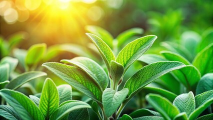 Obraz premium Bokeh Sage Green Plants Photography: Lush Foliage, Soft Focus, Nature Background